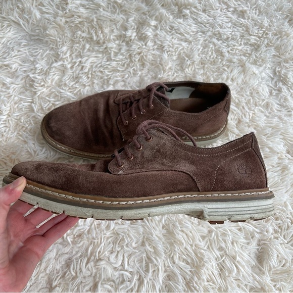 TIMBERLAND Shoes Brown Suede Oxford Lace Up Sensorflex Comfort defender size 9 - Picture 6 of 11